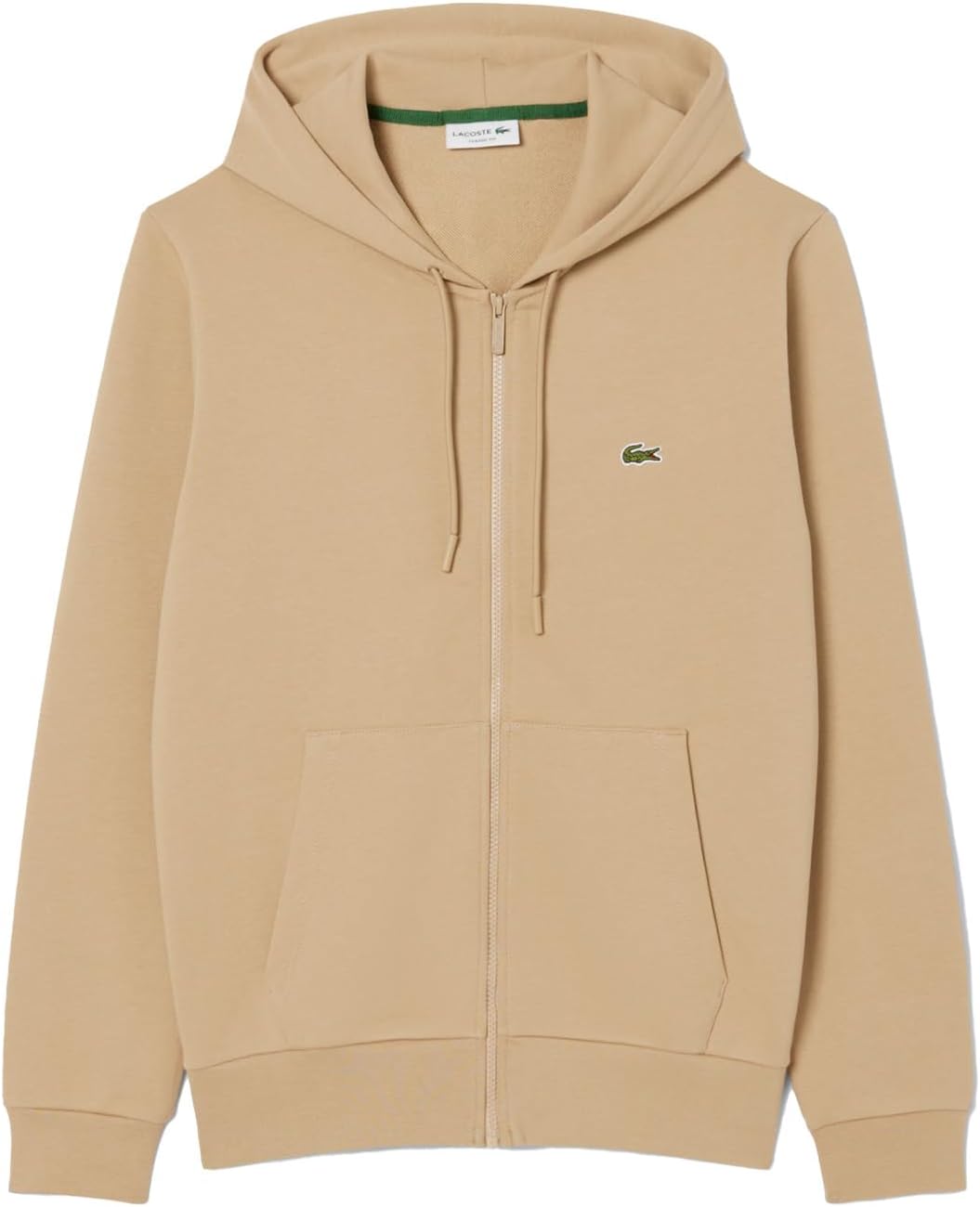 

Мужская базовая толстовка с капюшоном на молнии от Lacoste, бежевый