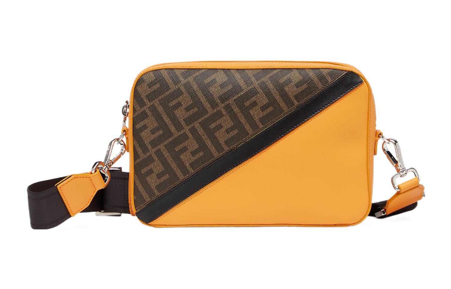

FENDI Кожаная фотосумка через плечо унисекс оранжево-коричневый