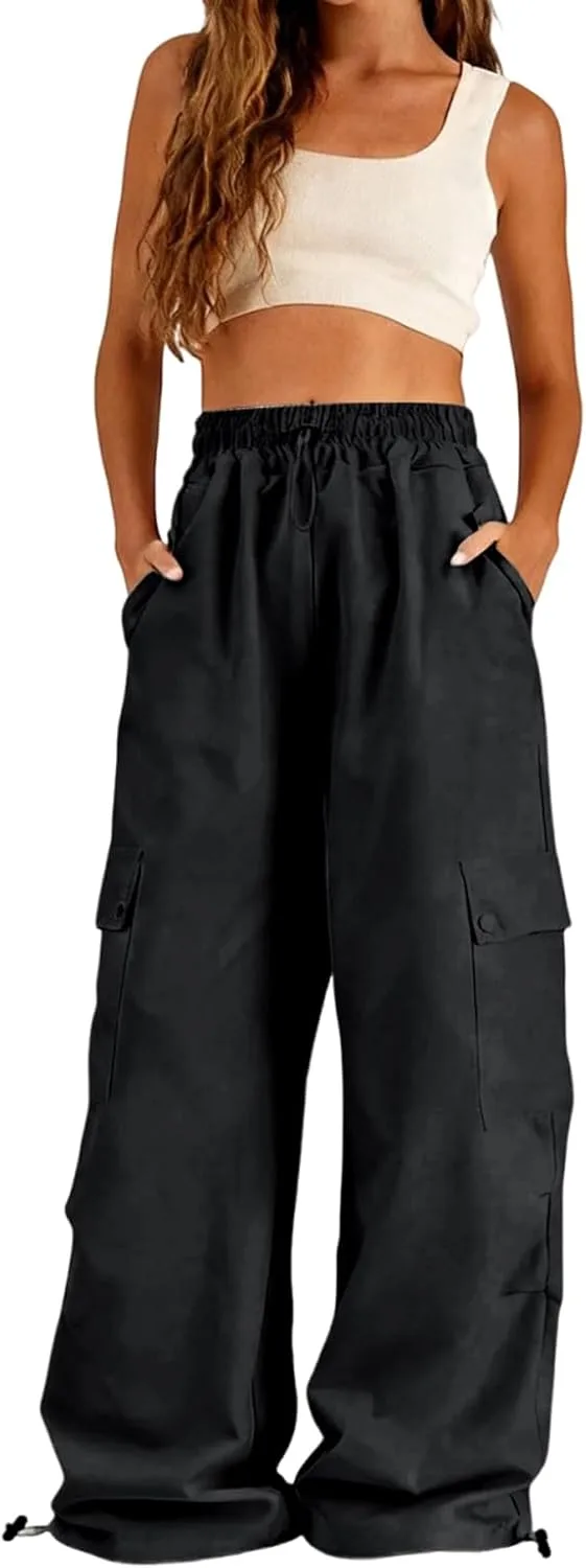 

Женские штаны Parachute Cargo с высокой талией и широкими штанинами