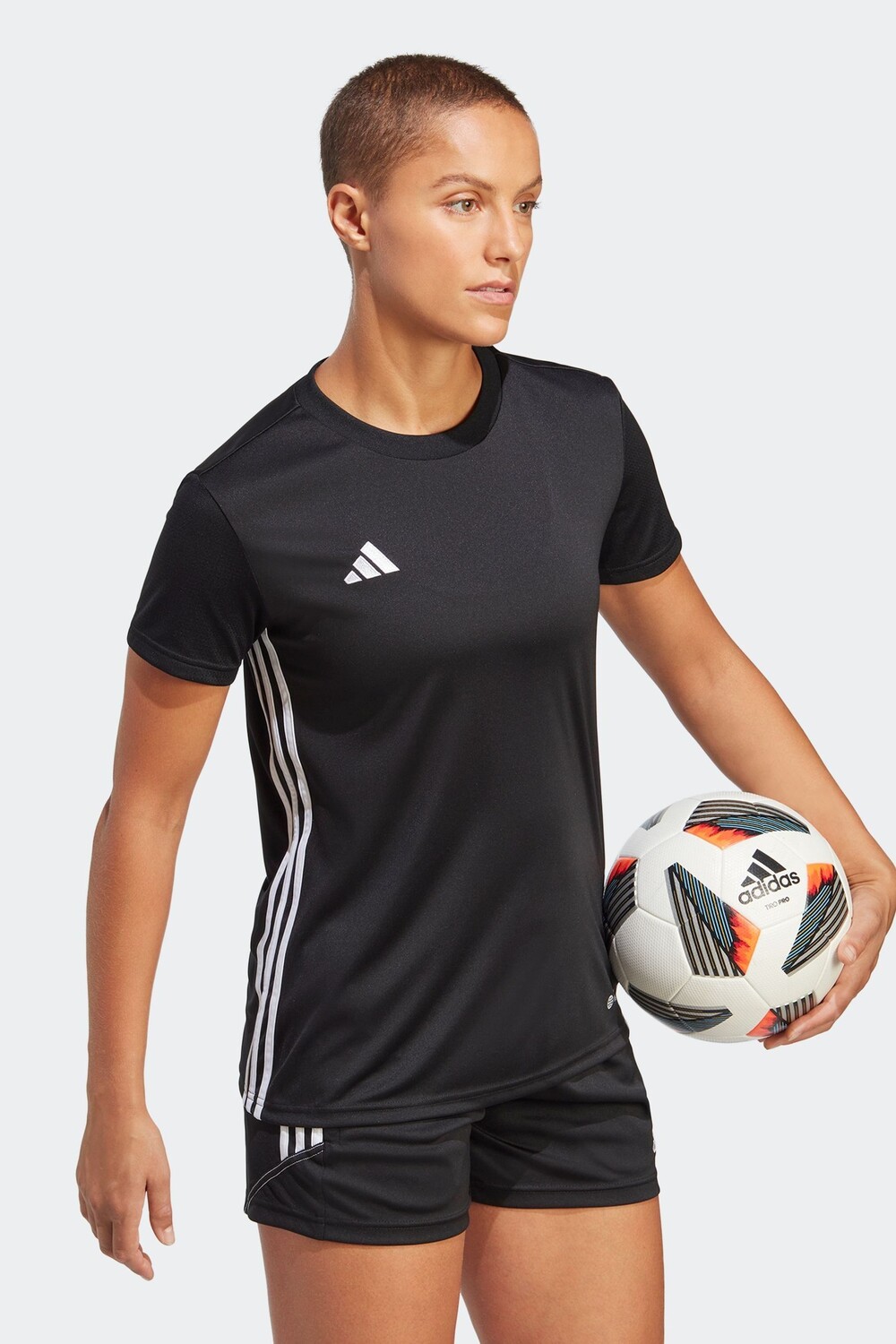 Женский трикотажный топ Table 23 с круглым вырезом adidas, черный — фото 3