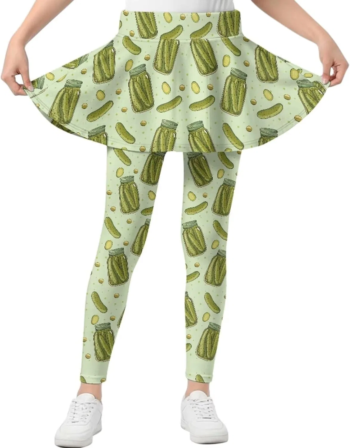 Леггинсы с юбкой 2 в 1 для девочек, Yatixapu, цвет Cucumber
