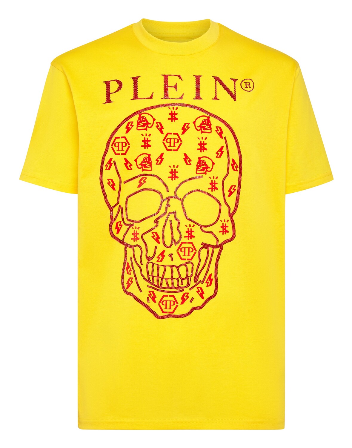 

Футболка с круглым вырезом SS с кристаллами Philipp Plein, желтый