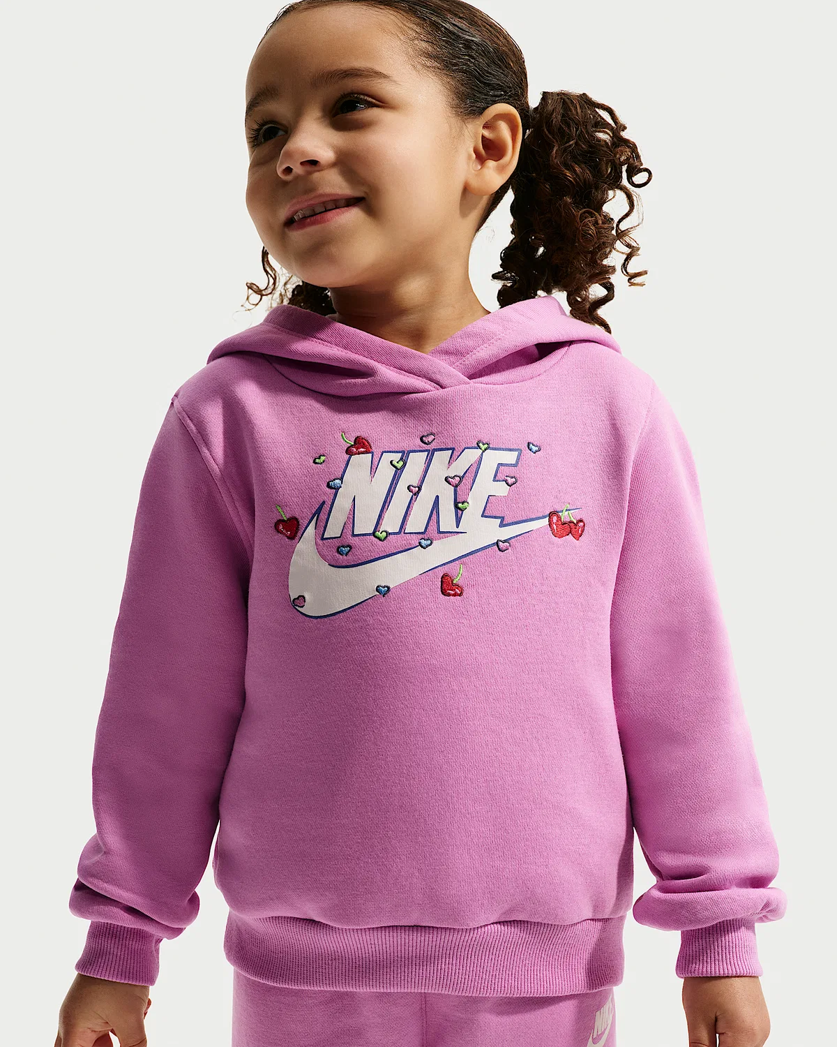 Детский флисовый свитшот с капюшоном и джоггеры Nike, Purple — фото 2