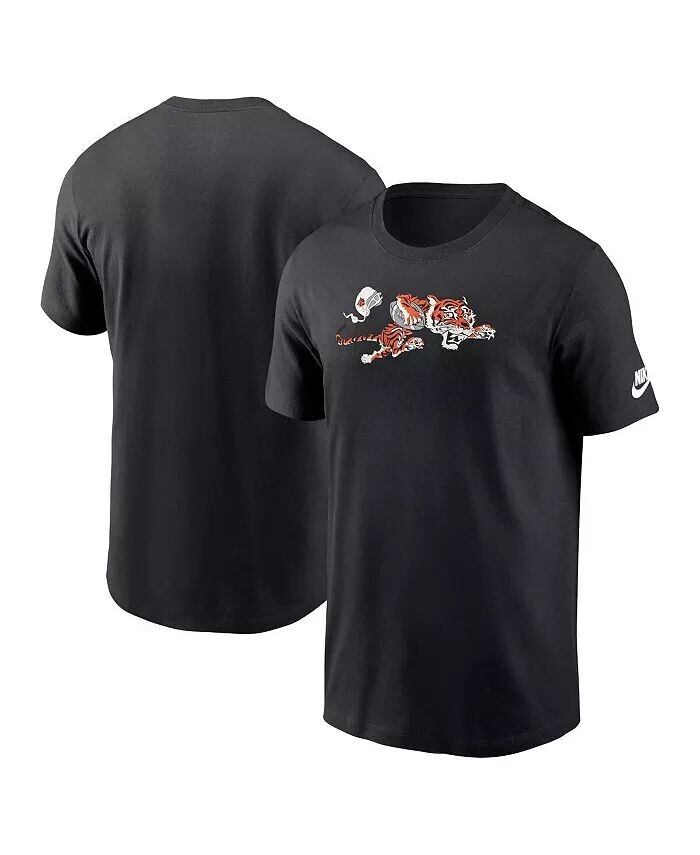 

Мужская черная футболка с логотипом Cincinnati Bengals Rewind Essential Nike, черный
