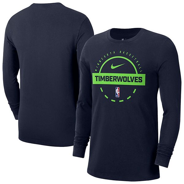 

Мужская синяя футболка Minnesota Timberwolves Authentic с длинным рукавом для тренировок Nike