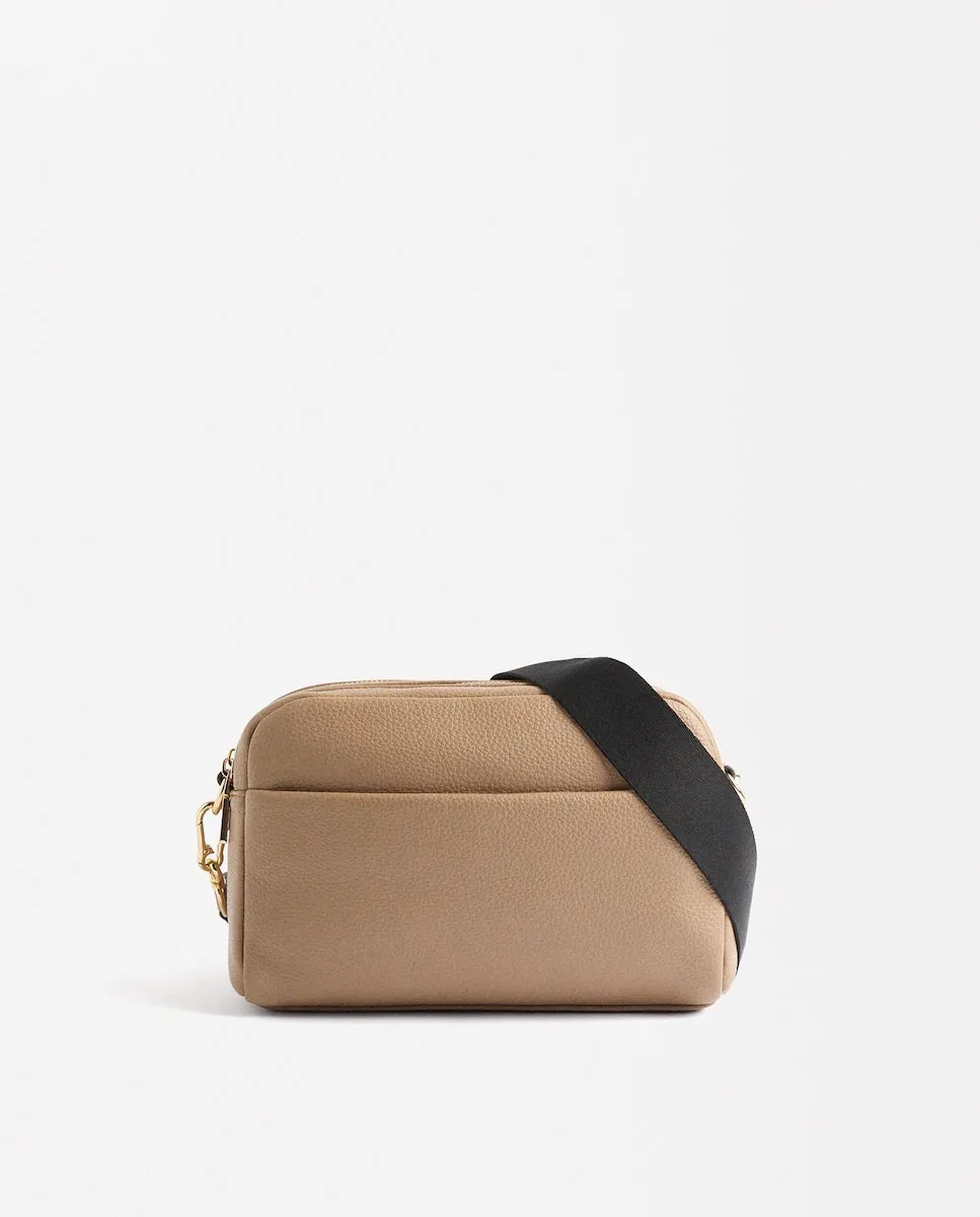 

Узкая женская сумка через плечо с несколькими отделениями и застежкой-молнией, а также съемным кошельком для монет Parfois, песочный