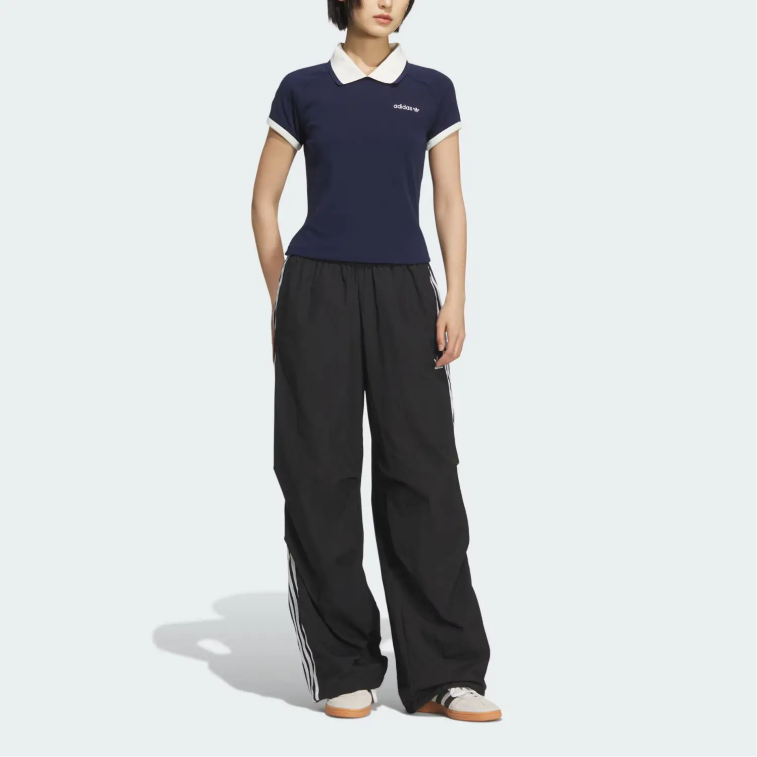 SS25 Футболка поло женская Adidas Originals, темный индиго — фото 2