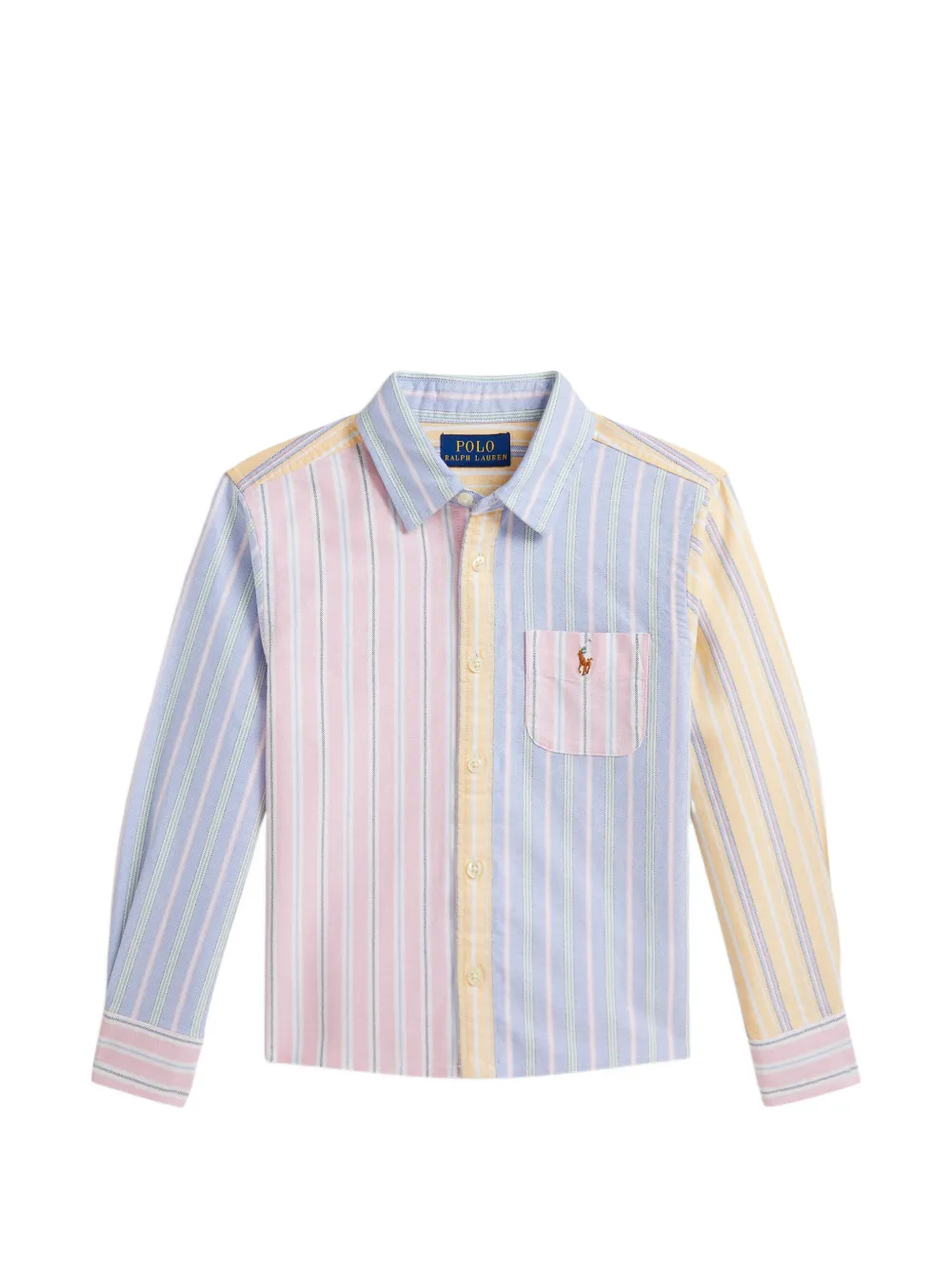 

Полосатая рубашка с нагрудным карманом Polo Ralph Lauren Kids, розовый