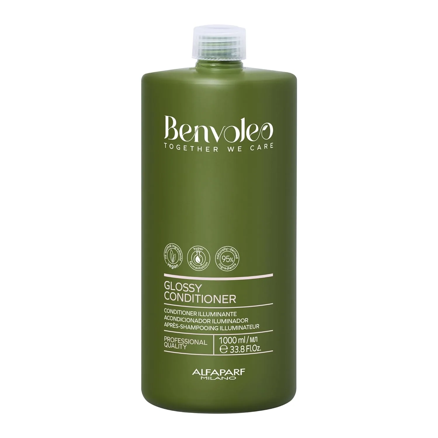 ALFAPARF MILANO Benvoleo Glossy Conditioner для тусклых волос - чистый, веганский, экологичный уход, обеспечивает мягкость и сияние, без парафина, натуральные ингредиенты, 1000 мл