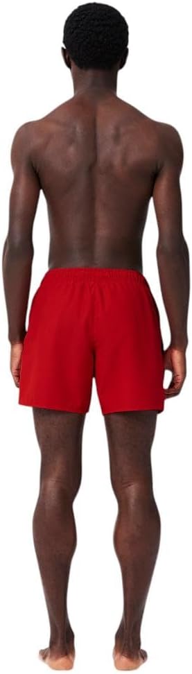 Мужские быстросохнущие плавательные шорты Lacoste 5,5 дюймов, Red/Green — фото 4