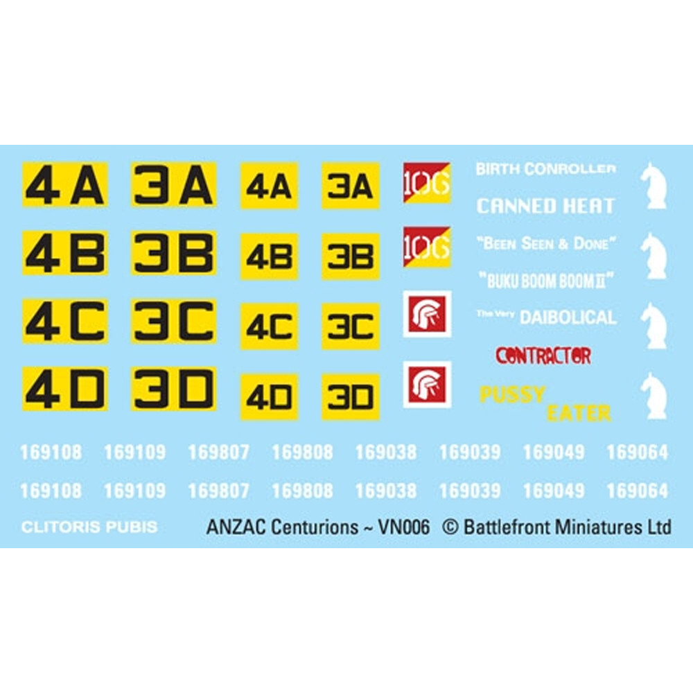 

Аксессуары Battlefront Miniatures Flames of War: Vietnam - ANZAC Centurions Decal Sheet