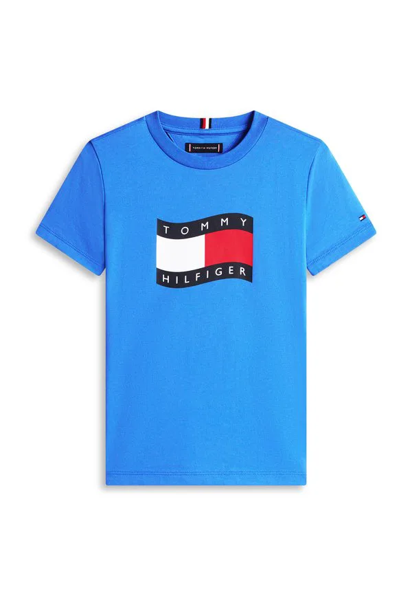 Футболка с круглым вырезом и принтом в виде волнистого флага Tommy Hilfiger, Empire Blue — фото 4