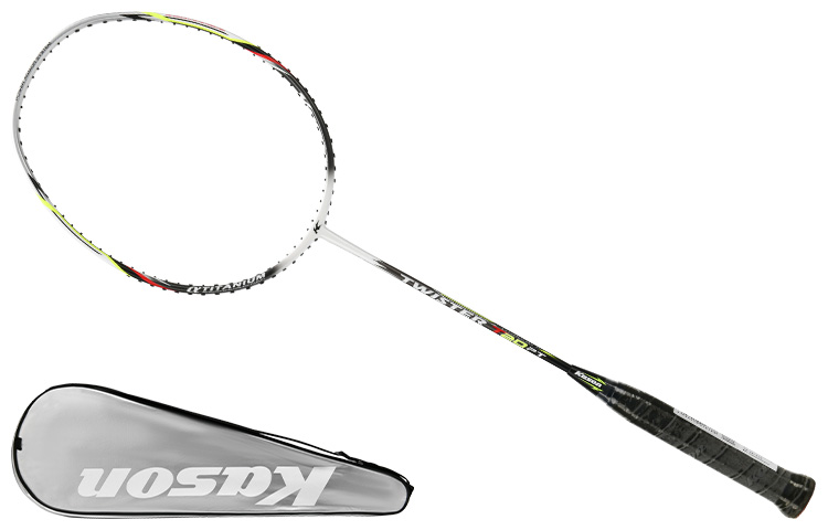 

LiNing x Kason FYPLO22 1 Бадминтонная ракетка для атакующей игры с жесткой головкой продвинутого уровня унисекс бело-серая