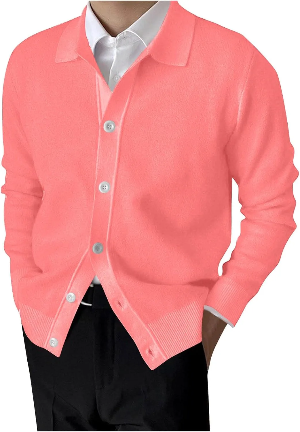 

Мужской кардиган с V-образным вырезом и длинными рукавами