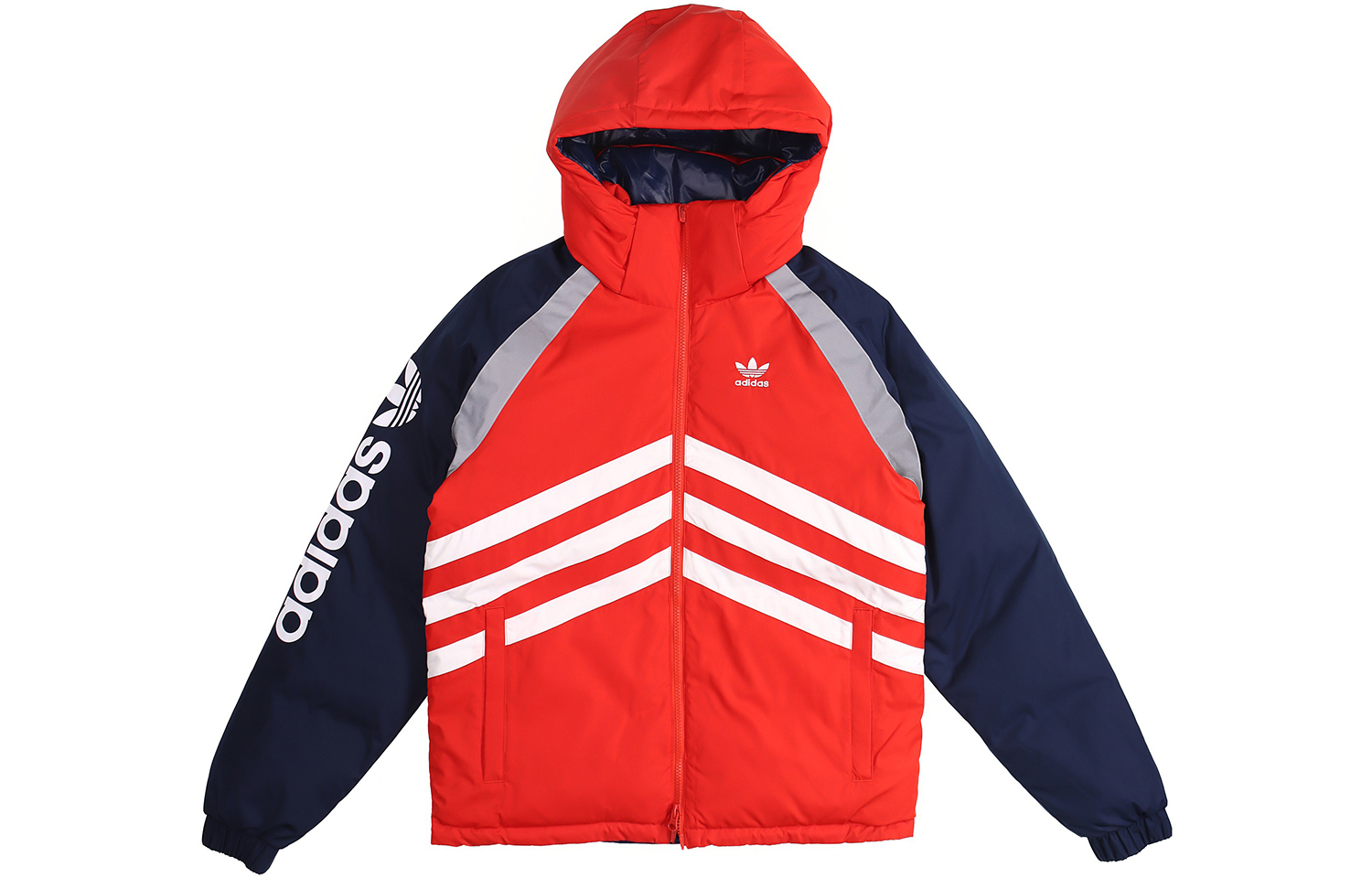 Куртка Rev Dwn Jkt зимняя мужская синяя красная Adidas Originals, синий/красный — фото 2