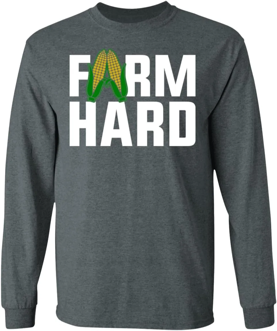 Футболка с длинным рукавом Farm Hard Funny Farming Generic, бордовый — фото 4