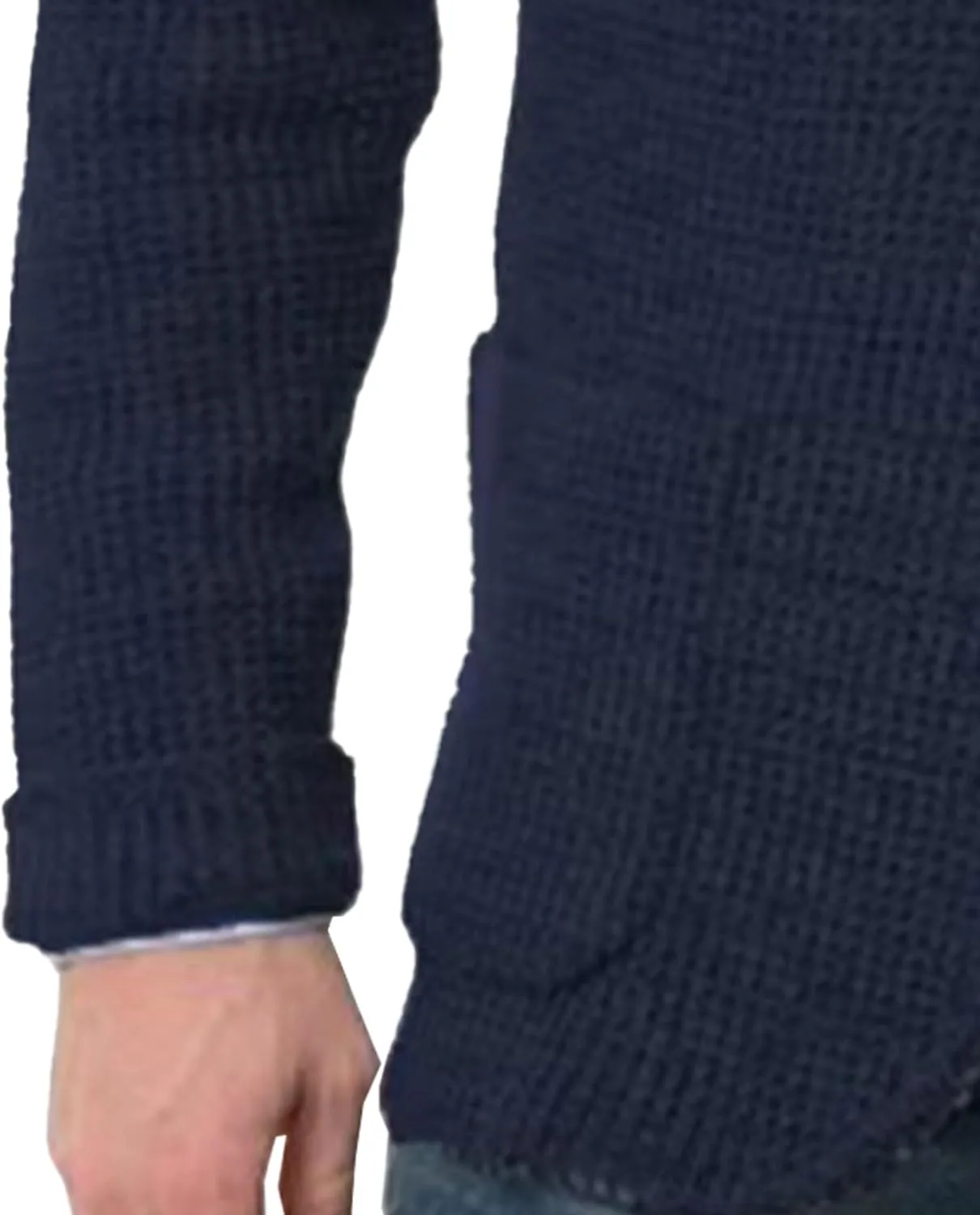 Мужской кардиган с воротником-шалью, кабельной вязкой и Slim Fit — фото 4
