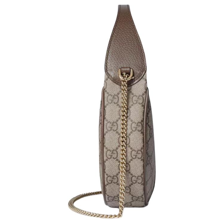 Женская сумка Gucci Ophidia малая, бежево-коричневая — фото 4