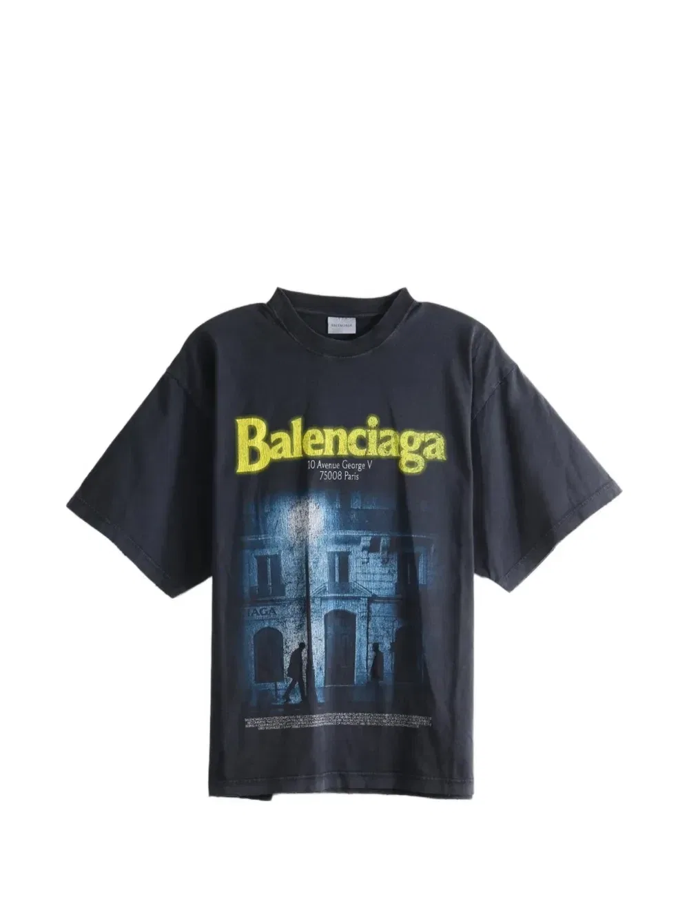 Футболка с графическим принтом BALENCIAGA, черный