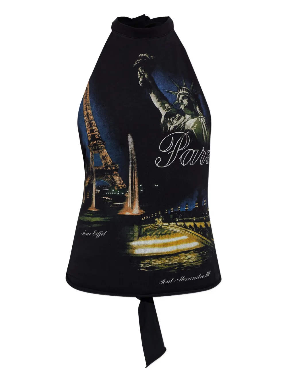 

Графичный топ-халтер Vetements, черный