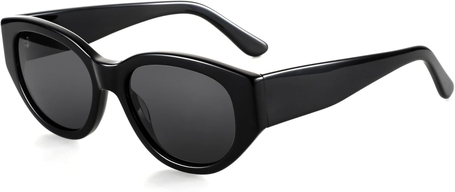 

Женские поляризованные солнцезащитные очки ZENOTTIC в модном стиле: классические солнцезащитные очки в оправе «кошачий глаз» — ретро-стиль, защита от УФ-излучения UV400, Black/ Grey