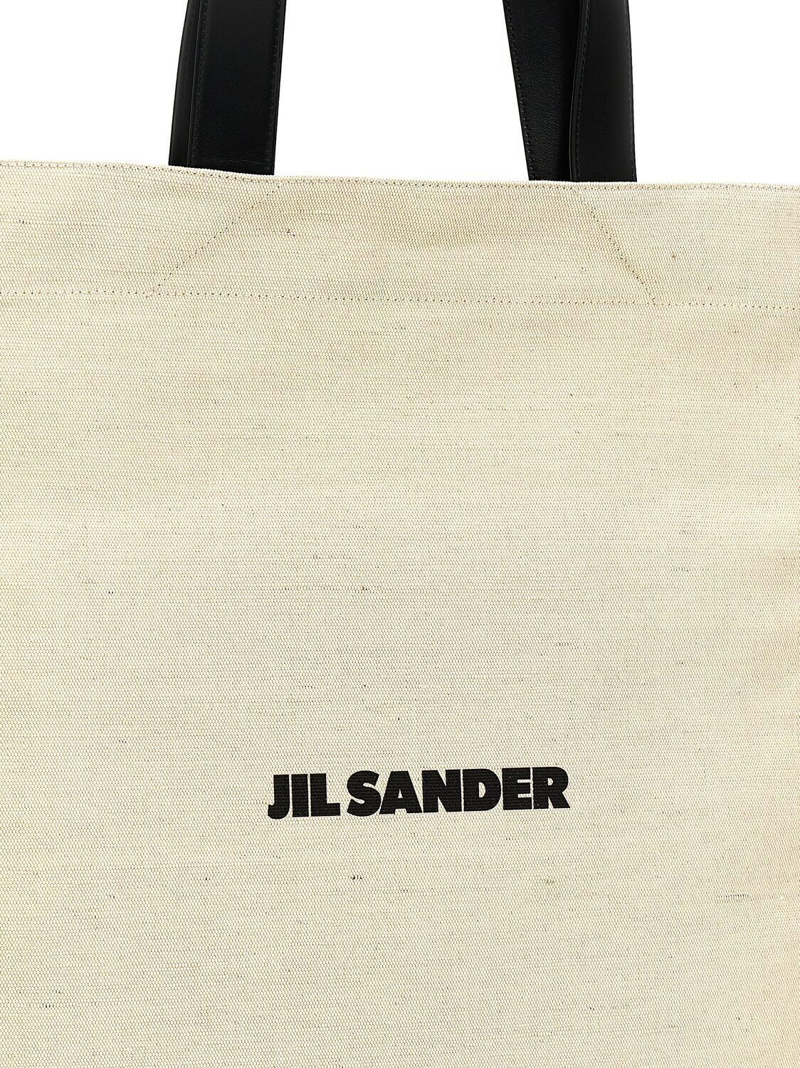 Средняя плоская шоппер-сумка JIL SANDER, белый/черный — фото 3