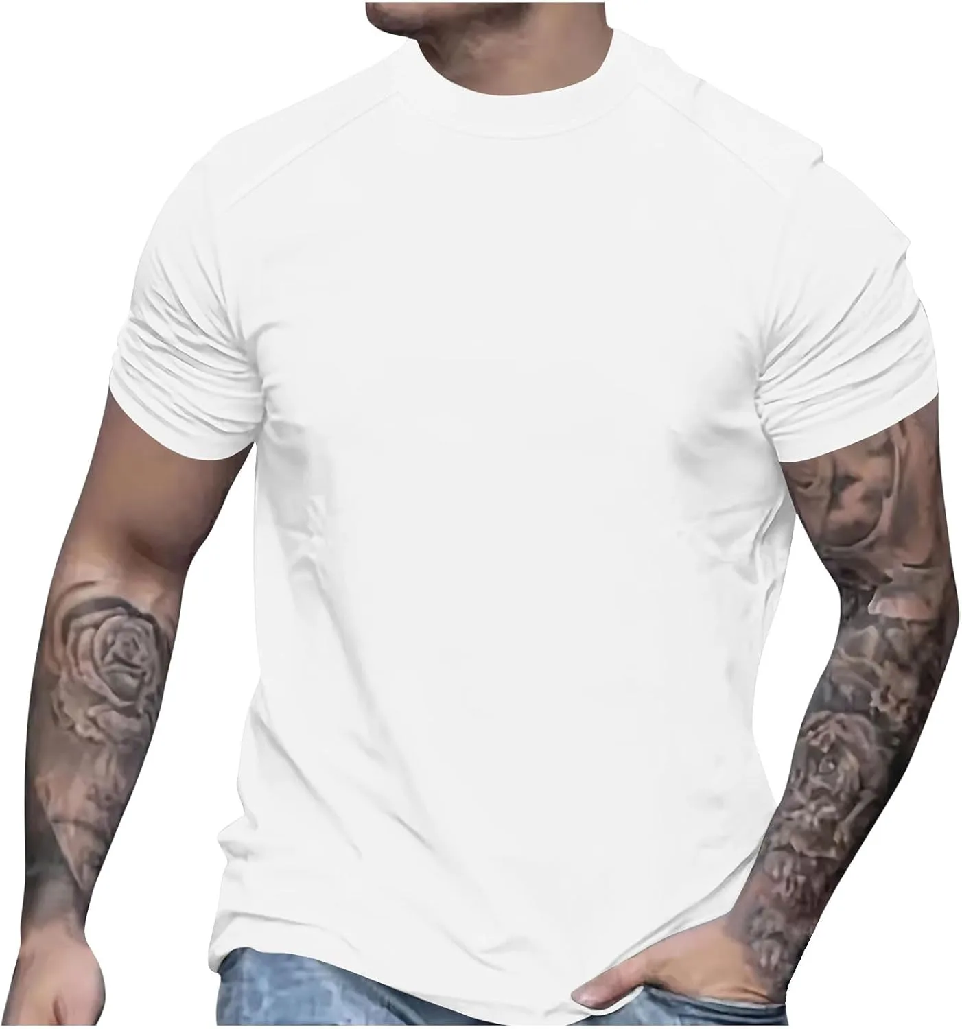 

Мужская футболка с коротким рукавом и круглым вырезом