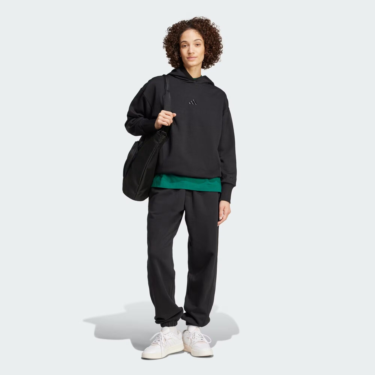 Свободная флисовая толстовка ALL SZN Adidas, цвет Black — фото 3