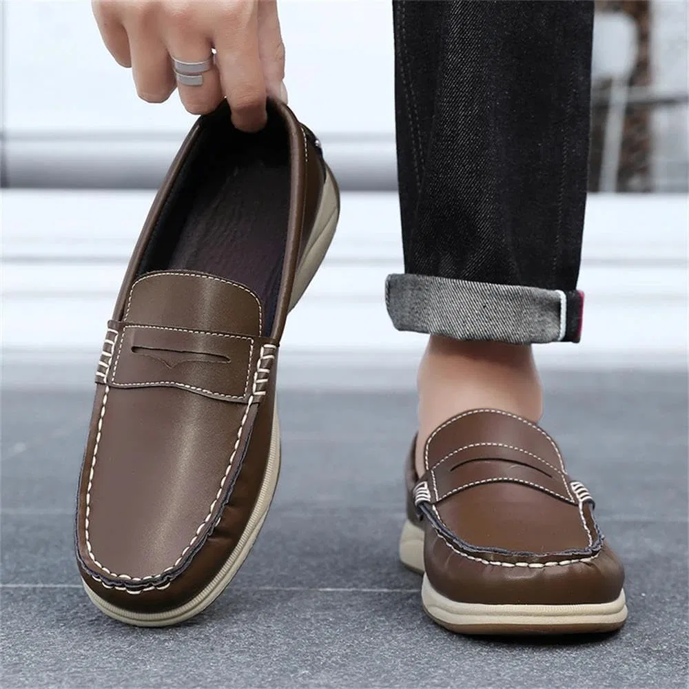 Лоферы мужские, кожаные, Adhdyuud, Penny Loafers, New5 — фото 4