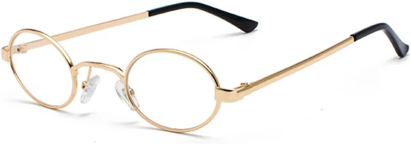 

Солнцезащитные очки с защитой от УФ-излучения UV400 | Маленькая овальная металлическая оправа в стиле панк | Для женщин и мужчин, для занятий спортом на открытом воздухе и вождения DSVIGF, C8 Gold-clear