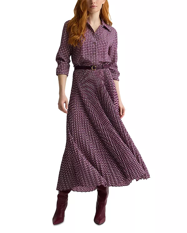 

Платье-Рубашка с длинными рукавами и принтом St. John, фиолетовый