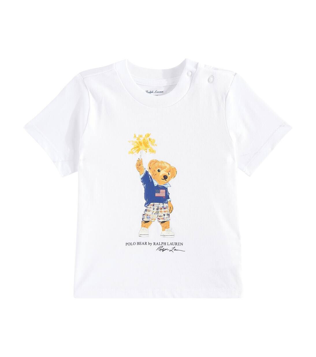 

Футболка из хлопкового джерси Baby Polo Bear Polo Ralph Lauren Kids, цвет pf24 white hyannis bear