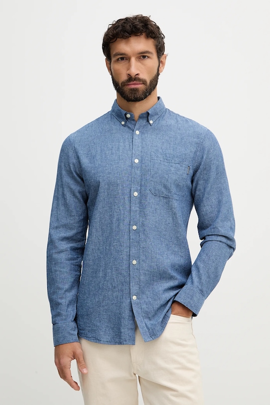 

Льняная рубашка Lindbergh, темно-синий
