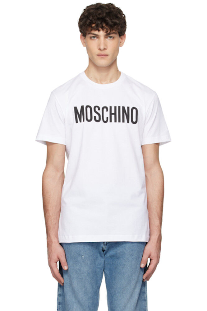 

Белая институциональная футболка «Moschino»