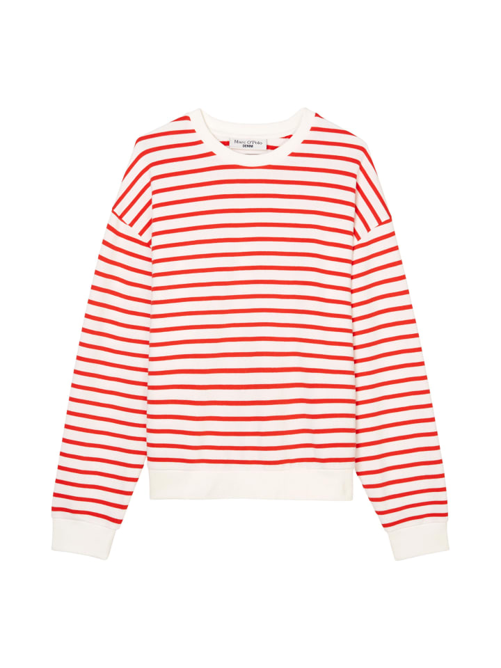 

Толстовка Marc O'Polo DENIM Streifen-Sweatshirt oversize, цвет Medium Red