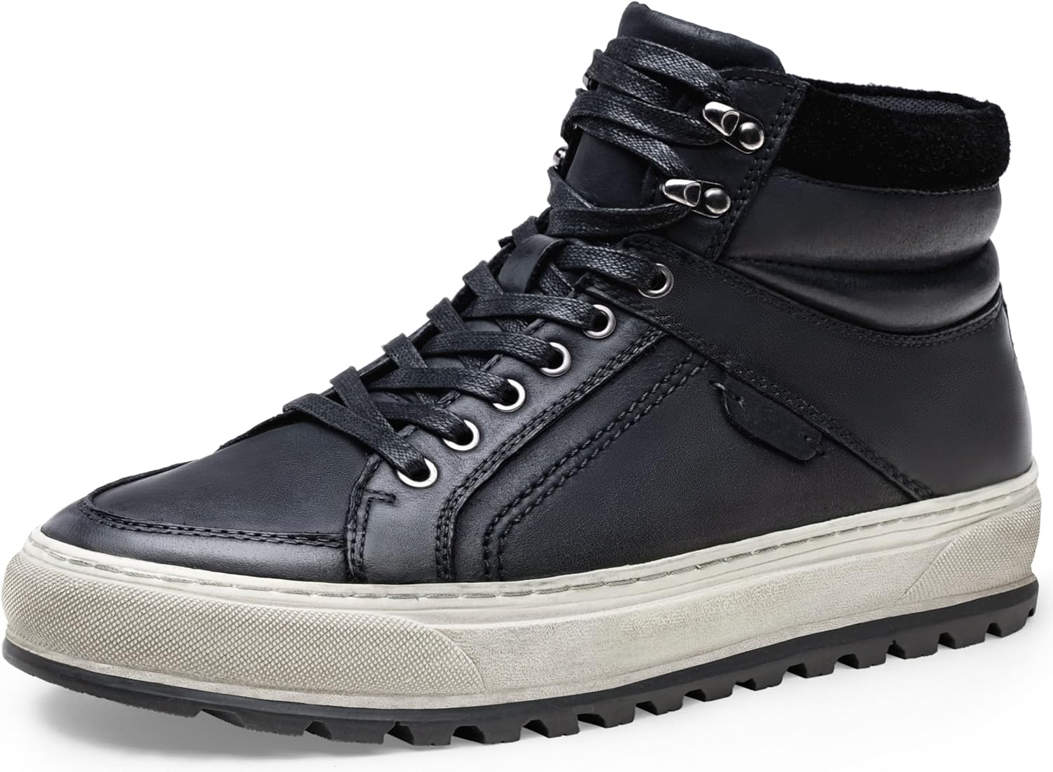 

Мужские повседневные туфли Jousen из премиальной кожи с боковой молнией, высокие ботинки, модные кроссовки для мужчин, черный