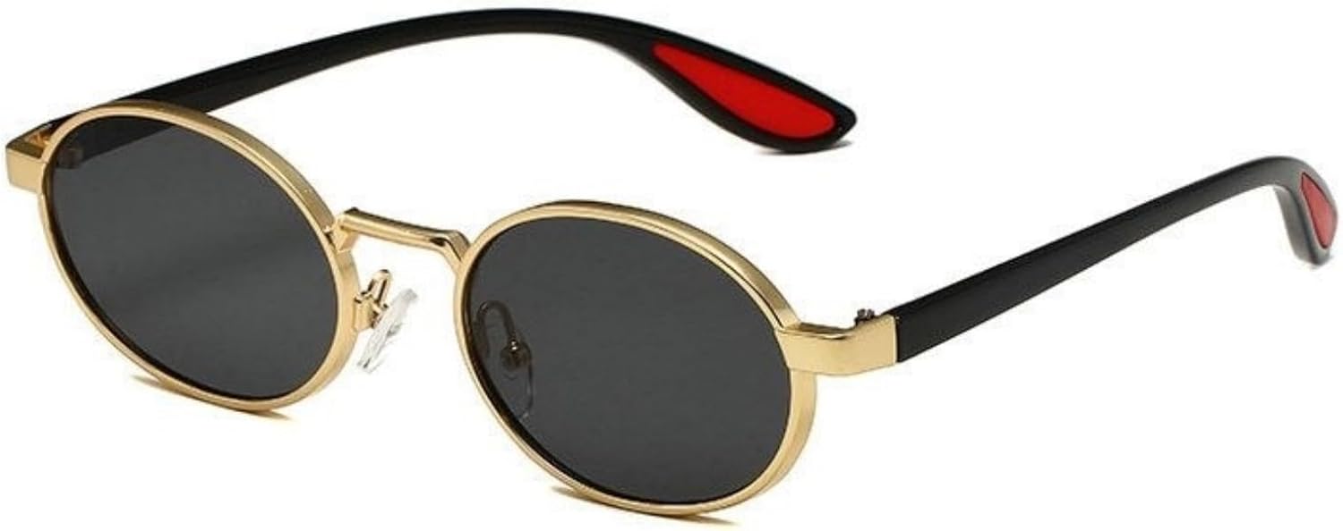 

Женские солнцезащитные очки Helena Fashion Oval в стиле 90-х, дизайнерские, с металлической оправой, популярные винтажные круглые очки для мужчин, защита от ультрафиолета UV400, C1