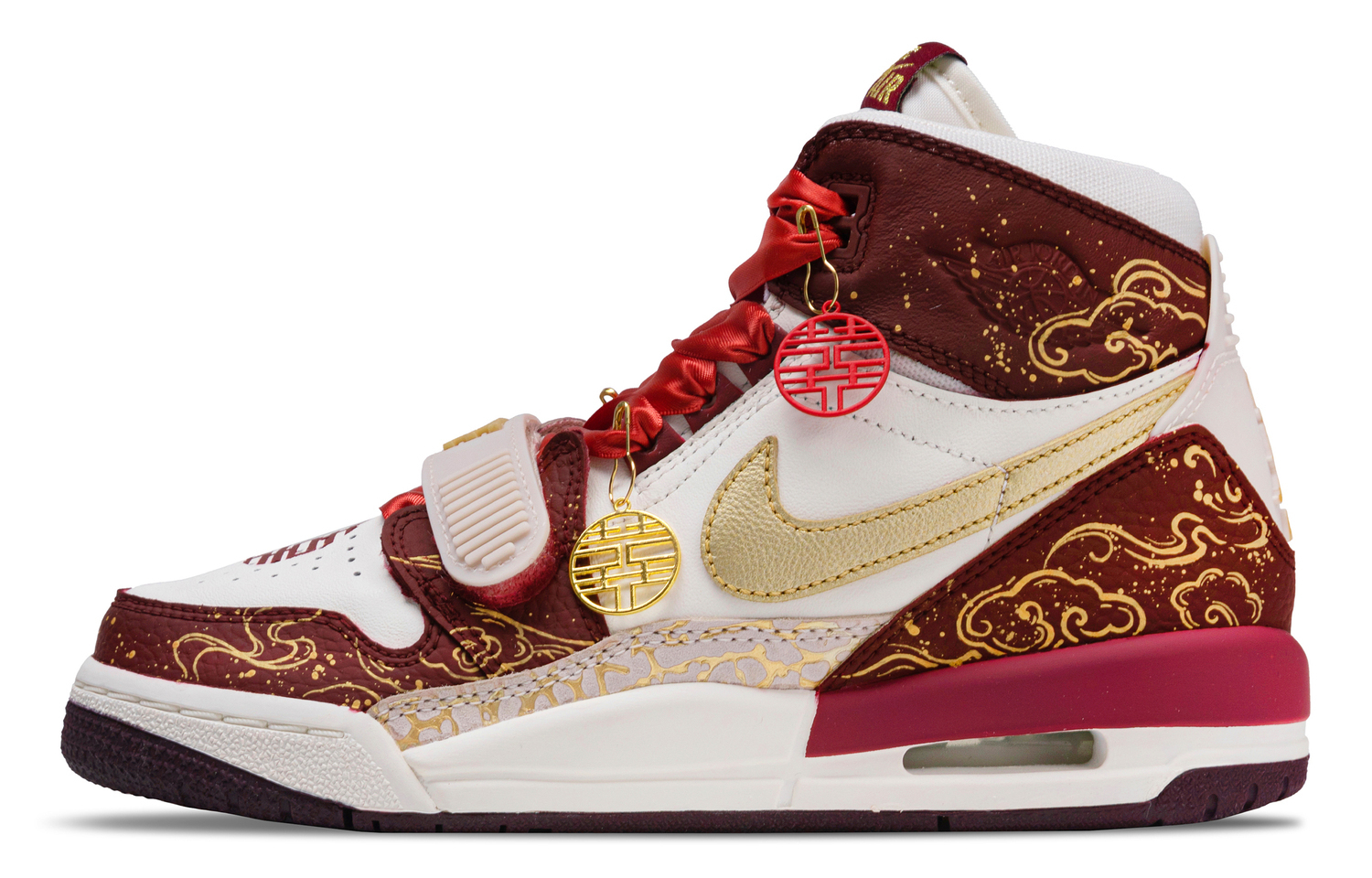 

Jordan Леггинсы 312 Love Meets Its Time устойчивые к истиранию высокие баскетбольные кроссовки женские Gold Red