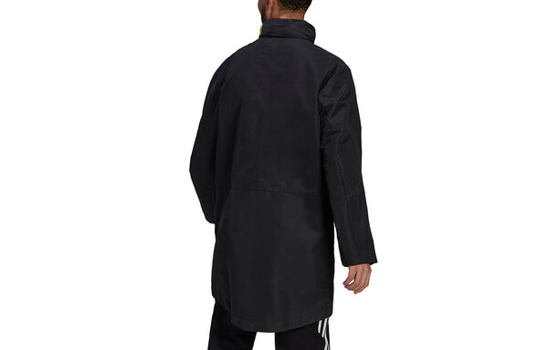 Куртка adidas M Parka Athleisure Casual Sports mid-length Stand Collar Jacket Black, черный — фото 2