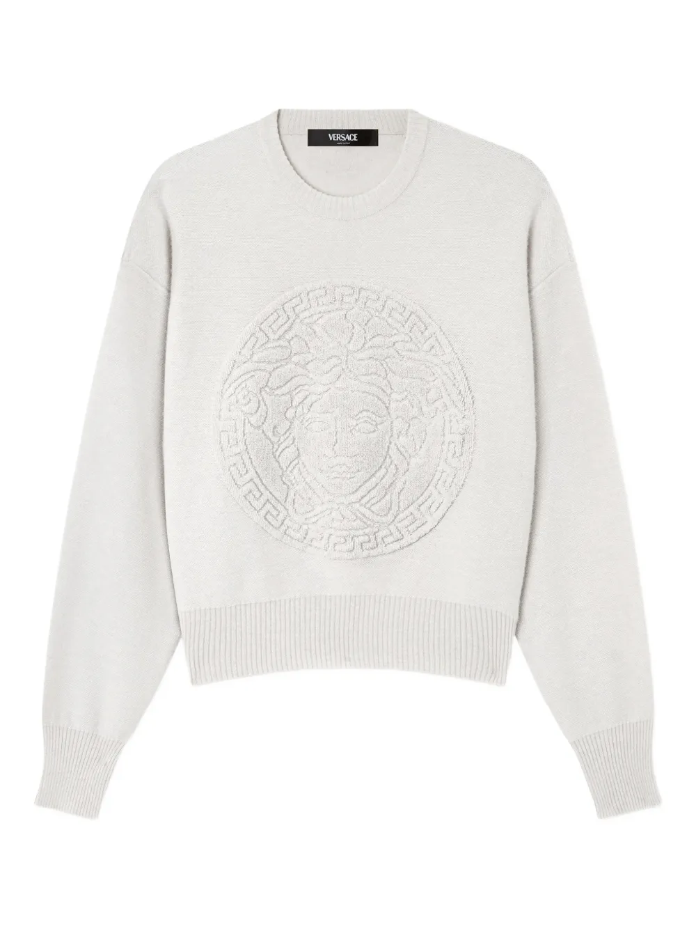 

Свитер с круглым вырезом и логотипом medusa VERSACE, серый