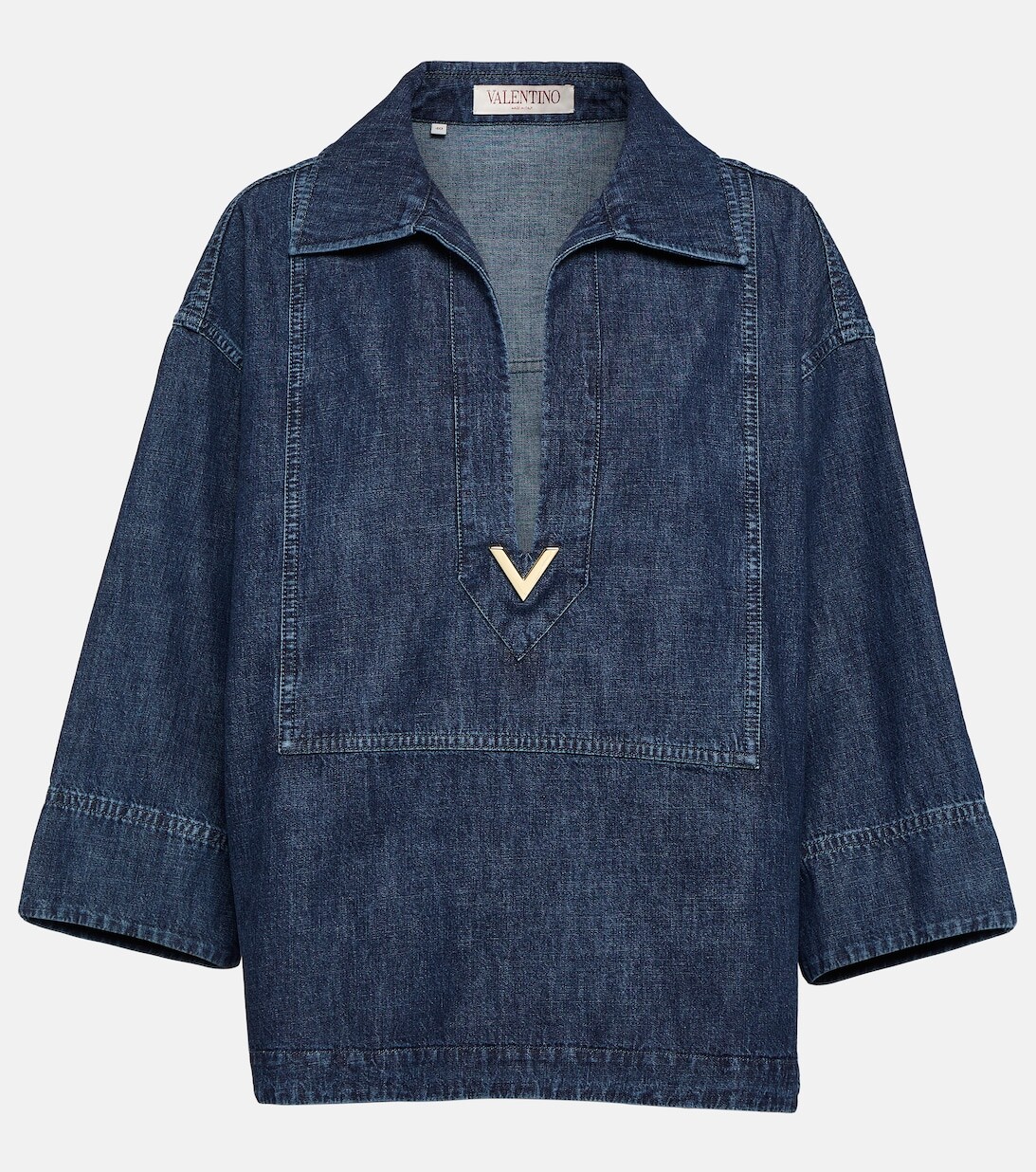 

Джинсовый топ из шамбре VALENTINO, синий