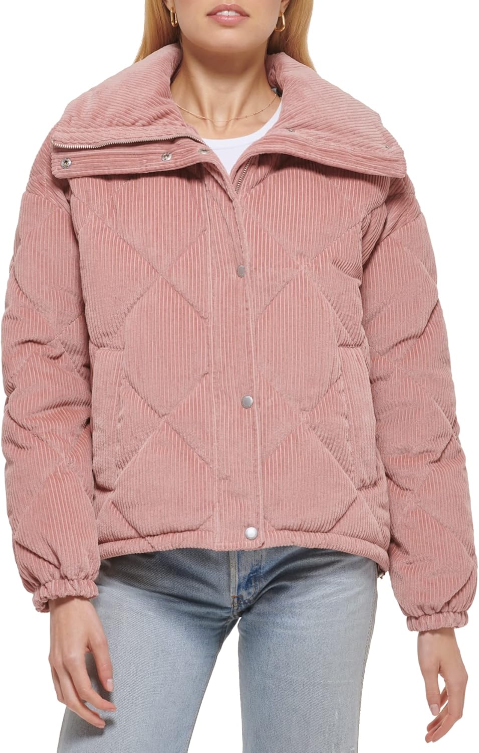 

Levi's Женская куртка из стёганого вельвета с бриллиантовым узором, Pale Mauve
