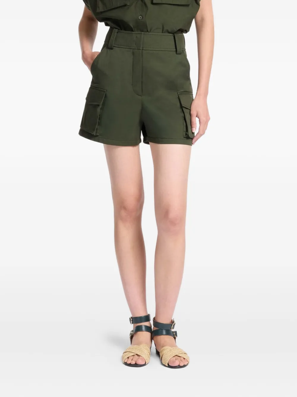

Шорты карго Gabardine строгого кроя Elie Saab, зеленый