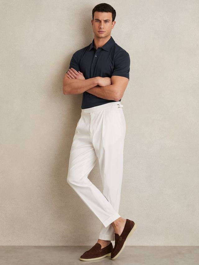 

Хлопковая поло Earl Cotton с коротким рукавом Regular Fit Reiss, Navy