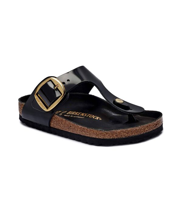 Сандалии женские Birkenstock лакированные из натуральной кожи, черный
