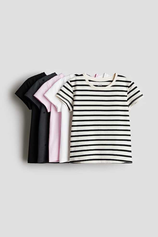 

Упаковка из 5 хлопковых футболок H&M, розовый