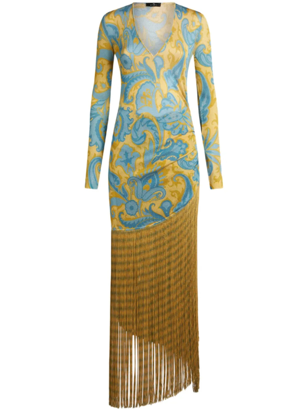 

ETRO платье с бахромой, синий