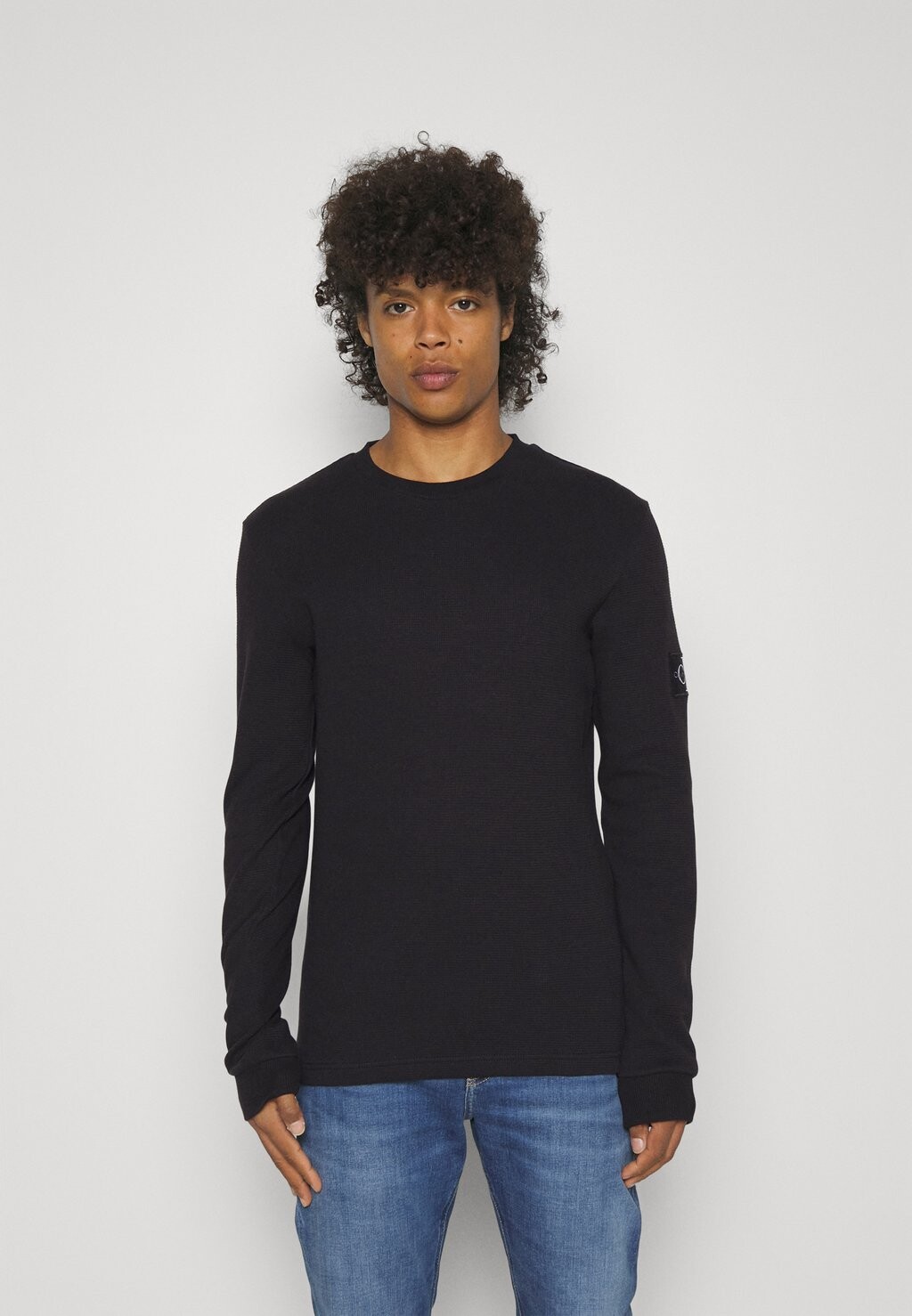 

Футболка с длинным рукавом Waffle Tee Calvin Klein Jeans, черный