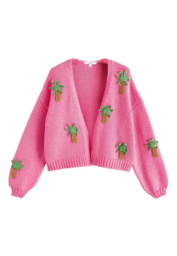 Джемпер Next, pink 3d palm tree, розовый с 3D пальмой
