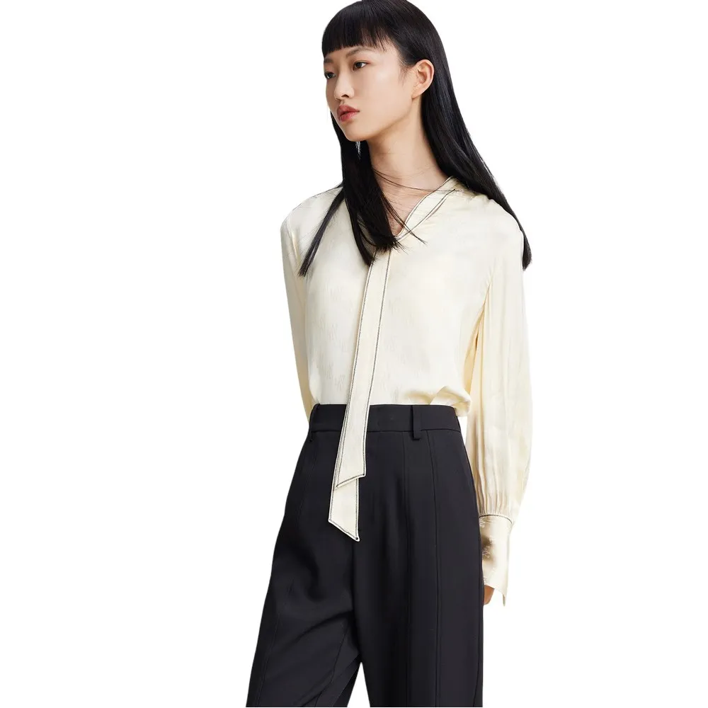 

Рубашка с длинным рукавом Lily Fashion Niche Flutter, бежевый